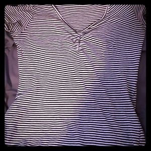 Black and white striped tee
